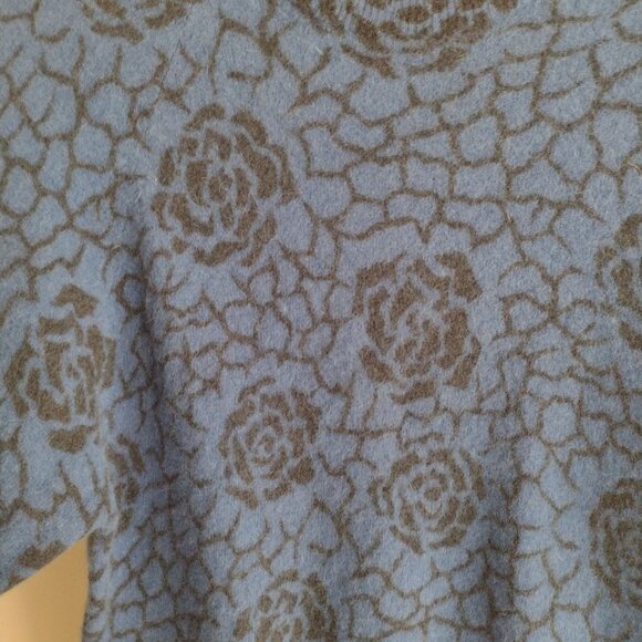 Vtg 90s Y2K Lambswool & Angora Sweater S M Daniel Caron Floral Pattern Pullover - Picture 4 of 7
